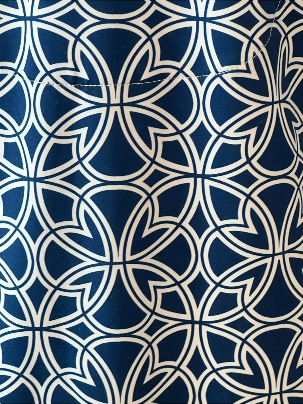 Gretchen Scott jersey ruffneck | navy & white geometric Ring Toss pattern |SZ S - Picture 5 of 13